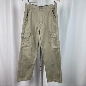 Wrangler 30X32 Khaki Cargo Baggy Pants Grunge Outdoor Utility Work Cotton Y2K